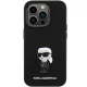 Karl Lagerfeld iPhone 15 Pro Case Silicone Ikonik Metal Pin, Black