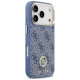 Guess 4G Strass Logo & Big Strap Metal Buttons MagSafe Case for iPhone 17 Pro, Blue