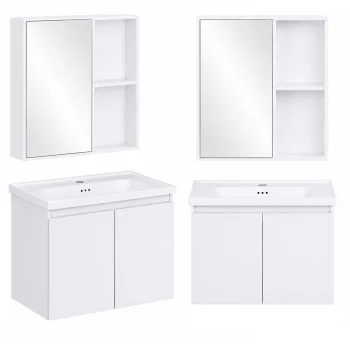 ModernHome Wall-Mounted Bathroom Cabinet with Sink and Mirror