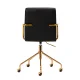 Activeshop QS-OF211G Cosmetic Chair, Black/Gold