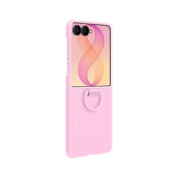 Samsung Silicone Ring Magnet Cover for Galaxy Z Flip 8 with MagSafe Ring, Pink