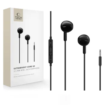 Tech-Protect Ultraboost Core G4 Wired In-Ear Headphones 3.5mm Black