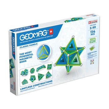 GEOMAG GEO-473 Magnētiskie Rotaļu Spēļu Bloki Bumbiņas Stienīši Konstruktors no Pārstrādātas Plastmasas, 114...