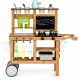 Kids Outdoor Wooden Mud Kitchen ECOTOYS with Chalkboard and Accessories