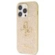 Guess iPhone 14 Pro Case Glitter Script Big 4G, Gold