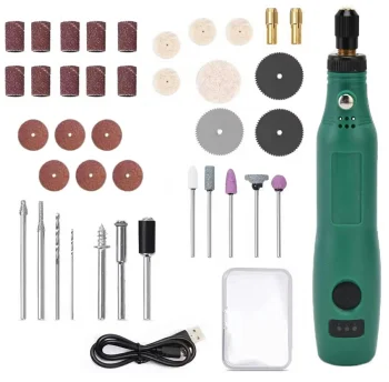 Multifunctional Cordless Mini Grinder with USB, 39 Accessories, Green