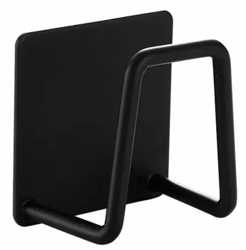Self-Adhesive Kitchen Sponge Holder, Steel, Black