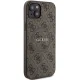 Guess 4G Collection Leather Metal Logo MagSafe Case for iPhone 15 Plus / 14 Plus, Brown