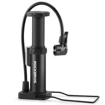 Rockbros 4522L Ultralight Foot Bicycle Pump with AV/FV Valve, 100 PSI, Black
