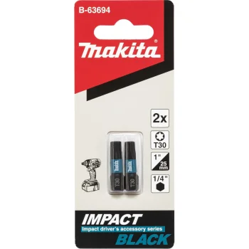 Makita Impact Black T30 Screw Bits 25mm, 2 pcs, B-63694