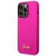 Guess Silicone Vintage Gold Logo Case for iPhone 14 Pro Max, Fuchsia