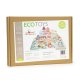 ECOTOYS Educational Wooden City Building Blocks Set with Play Mat 121 Pcs