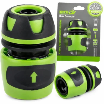 Garden Hose Quick Connector 1/2" DIVODV, Green/Black