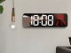 Digital LED clock with alarm, thermometer, mirror display, USB, black