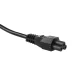 Maclean MCTV-857 3-Pin Cloverleaf Power Cable, EU Plug, 1.5m, Black