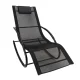 Luaro Rocking Garden Sun Lounger with Headrest, Black