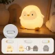 Kids Night Light Penguin, LED, Silicone, USB-C, White/Yellow