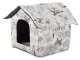 Beige pet house bed for dogs and cats