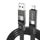 BlitzWolf BW-HDC7 4-in-1 USB, USB-C & Lightning Cable 240W 1.2m, Black
