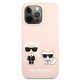 Karl Lagerfeld iPhone 13 / 13 Pro Case Silicone Karl & Choupette, Light Pink