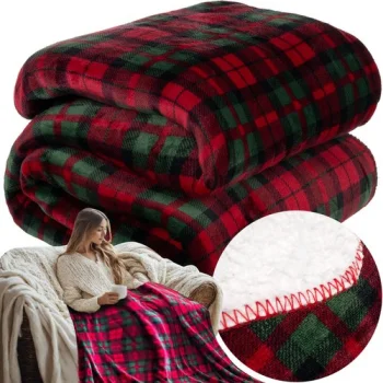 Warm Reversible Double Blanket Throw Ruhhy 24826, 160x200 cm