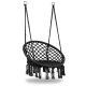 Boho Hanging Chair Macrame Garden Swing MultiGarden, Black
