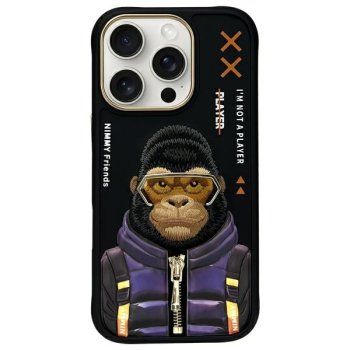 Nimmy Cool&Cute 2.0 Monkey Case for iPhone 16 Pro, Black