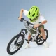 Rockbros TT-32004 Shark Kids\' Bike Helmet with Detachable Chin Bar M (54-58) Green