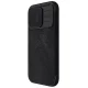 Leather Case with Camera Cover for iPhone 15 Pro Max Nillkin Qin Pro Leather - Black
