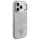 Guess Glitter Triangle Logo MagSafe Case for iPhone 17 Pro, Silver
