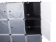 Modular Wardrobe Closet Organizer with 9 Shelves and Hanging Rail, Black