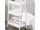 Metal Rolling Storage Cart, 3 Tiers, White