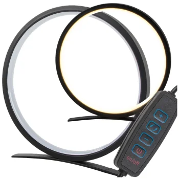 Ring Table Night Lamp, LED, Dimmable, Black