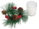 Decorative Glass Candle Set with Festive Wreath, 2 pcs