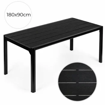 Multigarden Garden Table, 180x90 cm, 8-Seater, Black