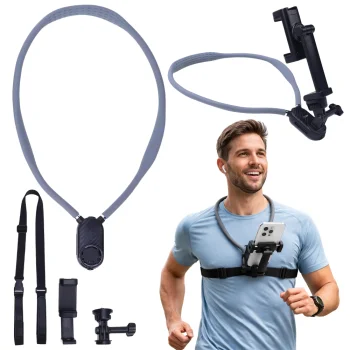 Neck Phone Holder for Vlogging and Live Streaming, Black
