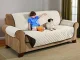 Reversible Quilted Sofa Cover, 240x165 cm, Brown/Cream