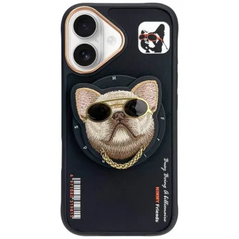 Nimmy Glasses Cool Dog MagSafe Case for iPhone 16, Black
