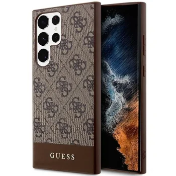Samsung Galaxy S23 Ultra (SM-S918) Guess 4G Stripe Collection Case Cover (GUHCS23LG4GLBR), Brown