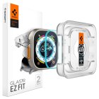 Apple Watch Ultra (49 mm) Spigen "EZ FIT" Tempered Glass Screen Protector 2 pcs. | Pulksteņa Ekrāna Aizsargstikls ar Papildus Rāmi 2 gab.