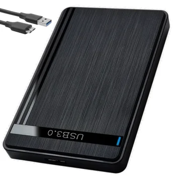 External 2.5'' HDD SSD SATA Hard Drive Case to USB 3.0, Black