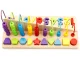 ECOTOYS Wooden Abacus Learning Toy with Number and Shape Blocks