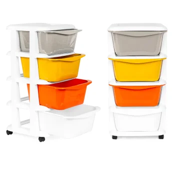 ModernHome Kids Storage Unit with 4 Drawers and Wheels