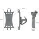 Swivel Silicone Bike Phone Holder with Replaceable Head - Black
