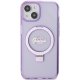 Guess iPhone 15 Plus / 14 Plus Case Ring Stand Script Glitter MagSafe, Purple