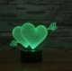 LED 3D Heart Night Lamp