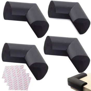 Foam Furniture Corner Protectors, Black, 4 pcs