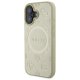 Guess Saffiano Peony Classic Logo MagSafe vāciņš iPhone 16 - Zelta