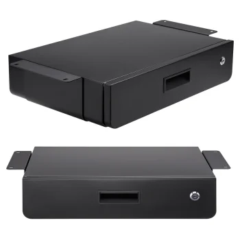 Maclean MC-461 Under-Desk Drawer with Lock, Black