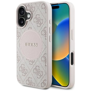 Guess 4G Circle Classic Logo MagSafe Case for iPhone 16 - Pink